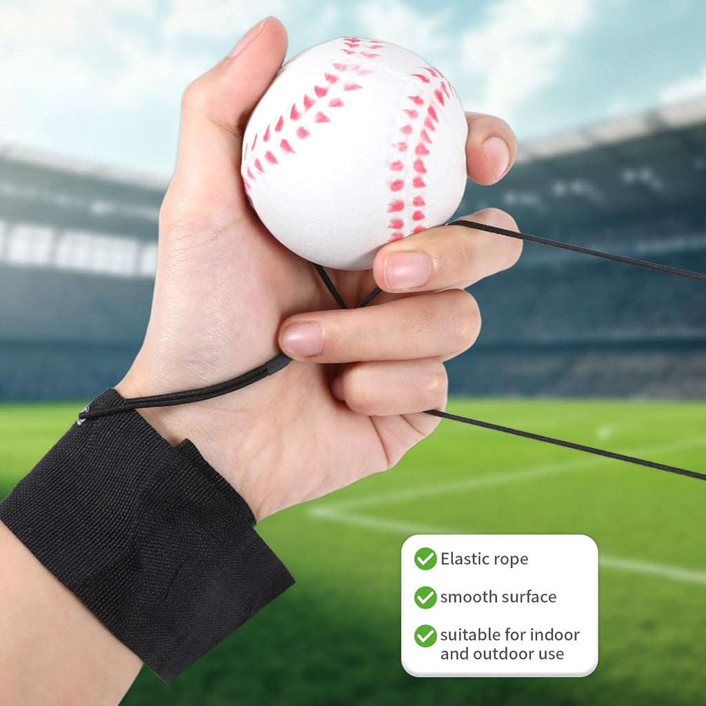Skiennix 4PCS Wrist Ball Set - Rebound Balls with Strap for Baseball Team Gifts | Fun Outdoor Exercise
