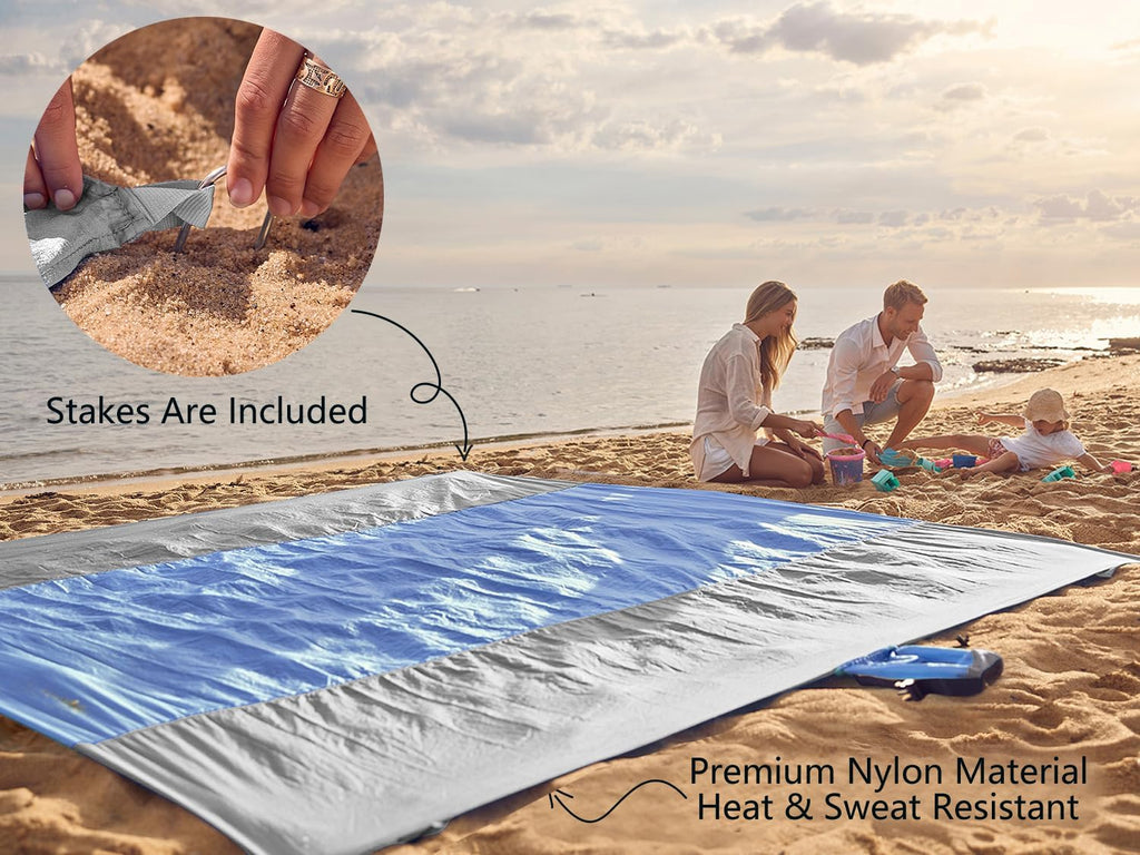 WEKAPO Beach Blanket - Extra Large Sandproof & Waterproof Mat | Quick Drying for Vacation, Picnic & Camping