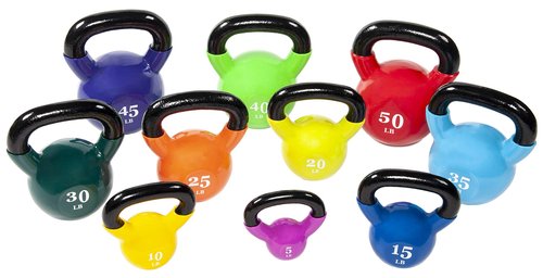 Fitvids All-Purpose Color Vinyl Coated Kettlebell, 30 Pounds
