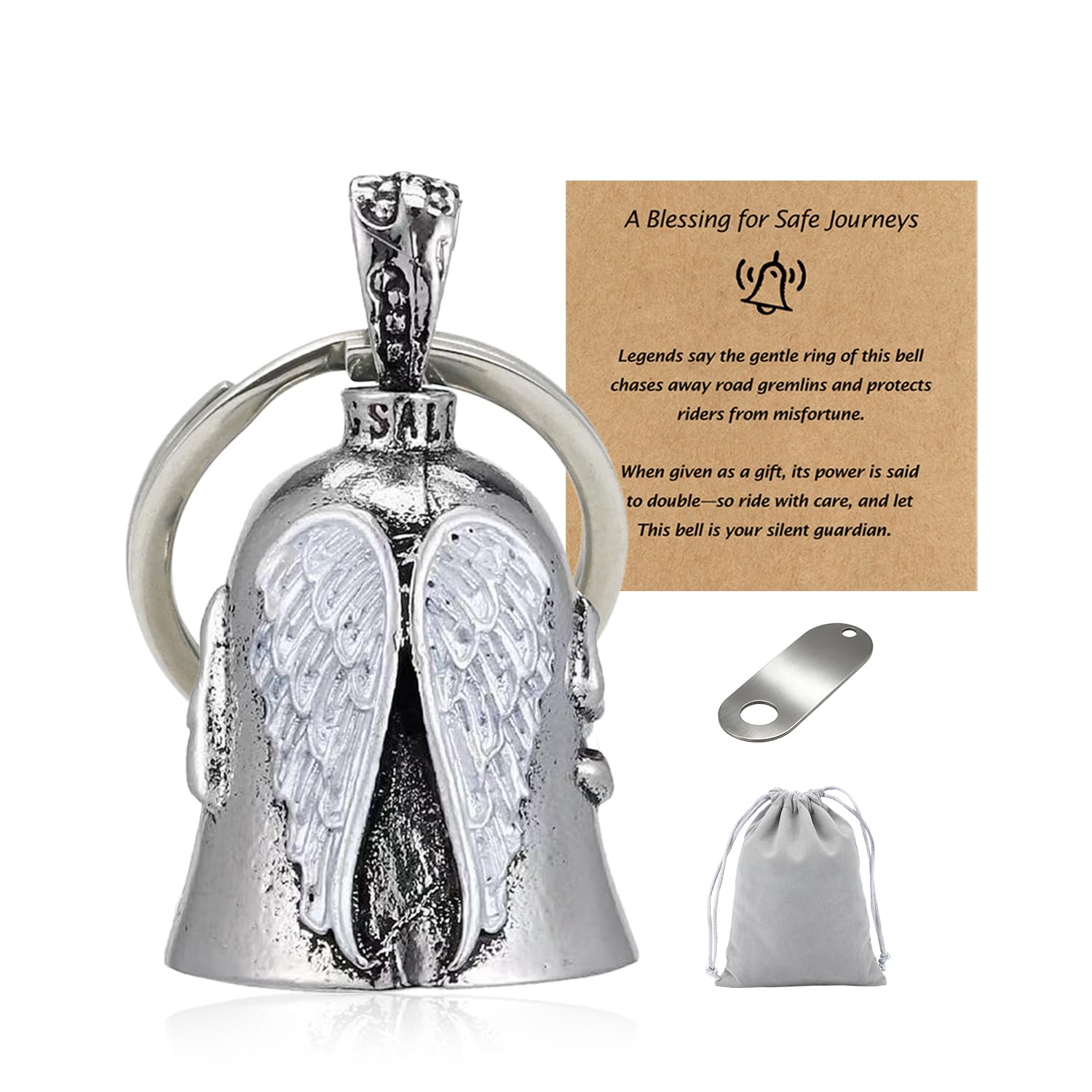 Vortika Guardian Angel Motorcycle Bell (Angel Wings)