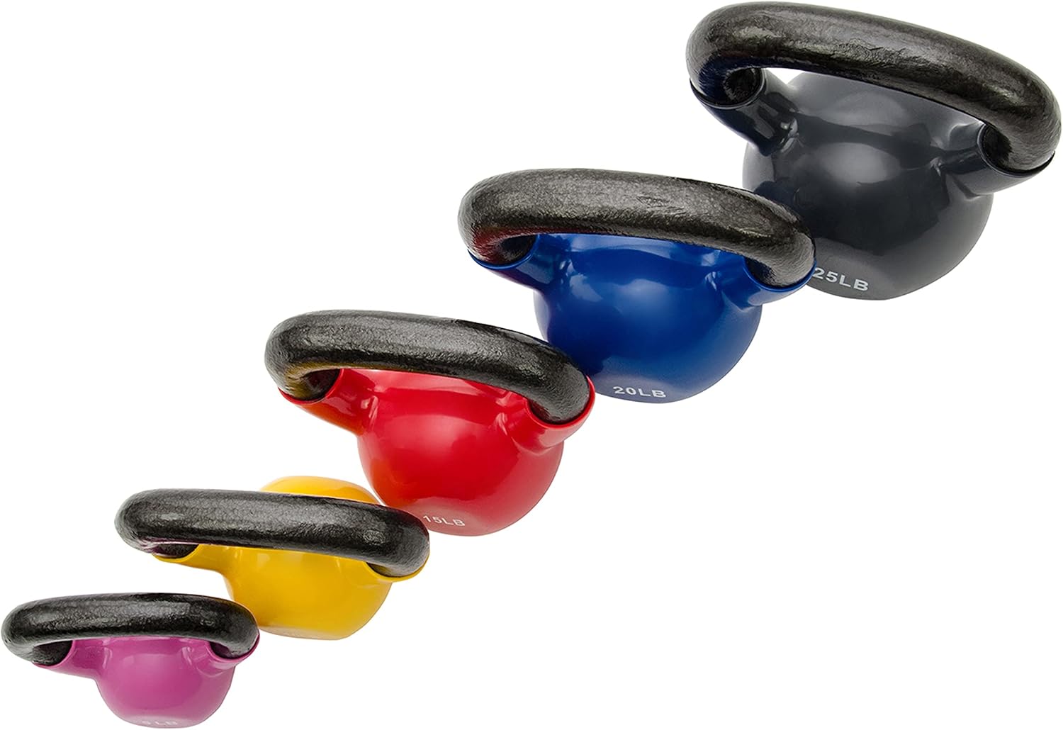 Sunny Health & Fitness Vinyl Coated Kettlebell - Ideal for Strength Training & Swinging | Available in 5-25 Pounds
