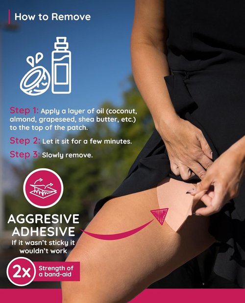 Chub Rub Patch - Anti-Chafe Thigh Patches for Women | Friction Prevention Tape (3 Pairs) - Cocoa