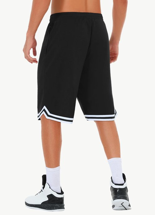 JWM Men's 11" Gym Basketball Shorts - Quick-Dry Lightweight Mesh with Zipper Pockets for Workouts