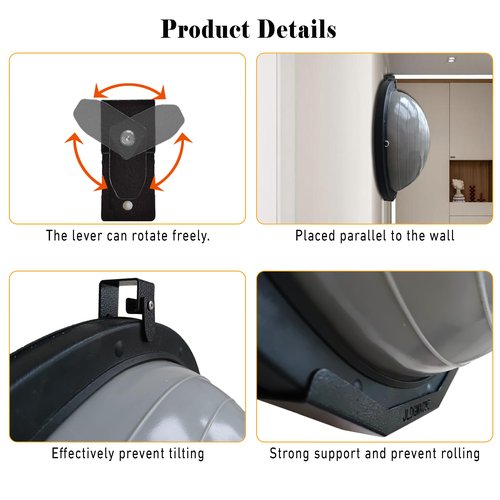 JLDGMXCDZ Exercise Ball Holder Wall Mount, Yoga Ball Holder Rack for Half Balance Trainer, Space-Saving Ball Storage Bracket for Home Gym