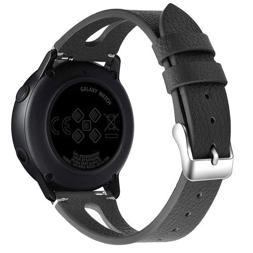 Lamshaw Compatible with TRAUSI Smart Watches Bands, Quick Release Slim Vintage Leather Strap Replacement Compatible with TRAUSI TG08 1.83" HD Smart Watches (Black, 22mm size band)