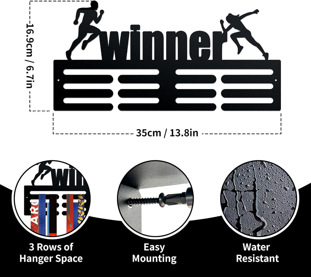 Premium Medal Display Rack by [Brand Name] - Wall Mount Sports Medal Holder for Athletic Achievements