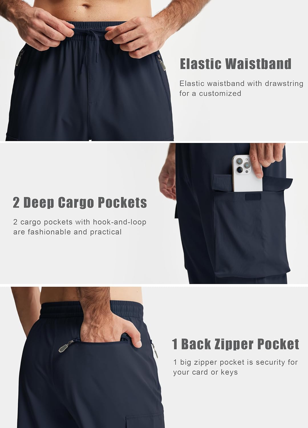 Skiennix Men's Hiking Pants - Lightweight Quick-Dry Cargo Design | 5 Pockets for Outdoor Adventures