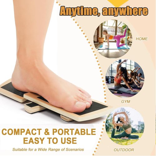Ankle Balance Board - Non-Slip Wood Single Foot Strengthener for Plantar Fasciitis Relief | Physical Therapy