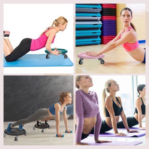 Seenelling 8 Pcs Abdominal Exercise Roller Wheel Abdominal Exercise Sliders for Core Workout AB Wheel Exercise Board Abdominal Board Trainer for Abdominal Core Strength Training, AB Workout Equipment