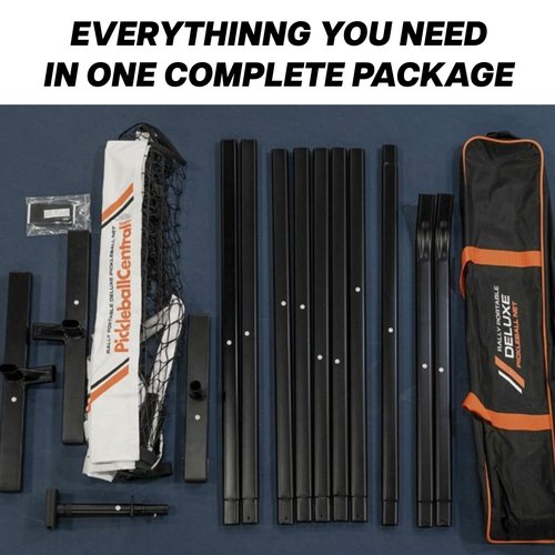 Rally Pickleball Net, Portable Net System, Indoor/Outdoor, Pickleball Training Aids, Regulation Size, Alloy Steel Frame, Net and Carry Bag (Deluxe)