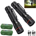 Wrrozz Flashlight Rechargeable 2 Pack, High Lumens LED flahlight, Super Bright Small Flash Light, Mini Pocket Torch, Zoomable Portable Keychain Flashlights for Camping, Emergencies, Travel, Home