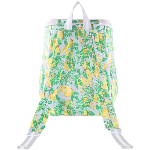 Lilly Pulitzer Insulated Backpack Cooler Large Capacity, Portable Soft Cooler Bag for Picnics, Beach, Pool, Hiking (Make Lemonade)