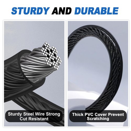 Febabilo Long Cable Lock, Extra Long Straight Bike Lock (5ft to 25ft) with Resettable Combination, Kayak Locks, Unique Thin end Cable Locks Suitable Kayak, Scooter, Paddle Boards, Canoe, Jet Ski