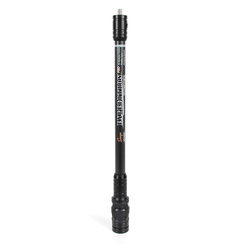 Sunya 12" Archery Bow Stabilizer with Carbon Fiber Body, Damping System & Weights Kit