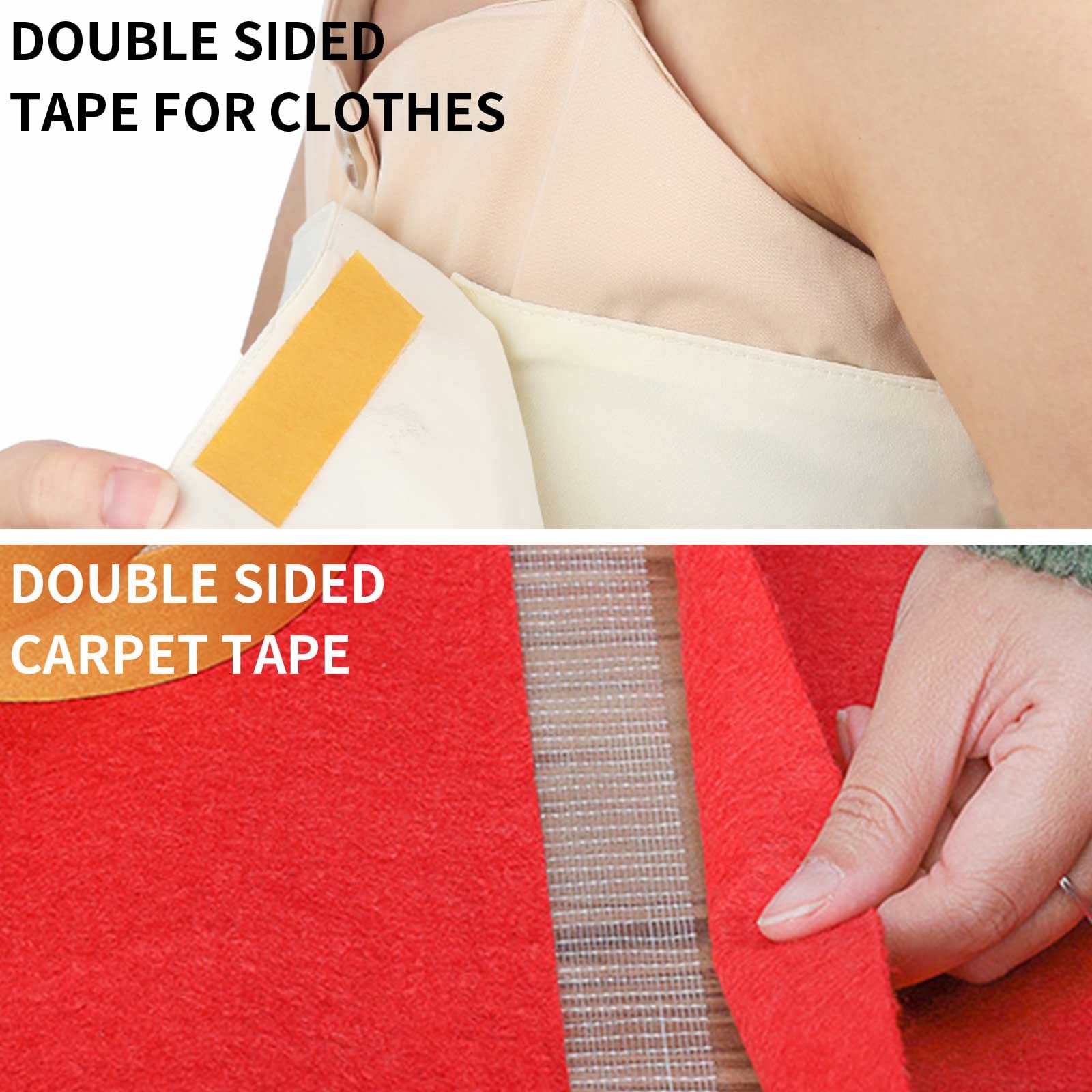 Birllaid Double Sided Fabric Tape Heavy Duty,Double Stick Carpet Tape,Fabric Tape Multifunctional Double Sided 1inch/2inchx33FT10m High Stickness Strong 2 Sided Tape 2 Rolls