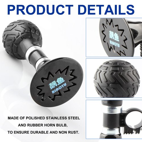 JONMON Bike Horn, 120dB Loud Bicycle Bugle Clown Rubber Squeeze Ball Loudspeaker Cycling Ring for Adults Child Bikes Handlebars Mount