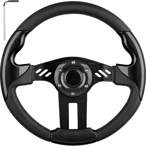 Golf Cart EZGO Steering Wheel, Fit EZGO TXT RXV, Club Car DS Precedent Tempo, Yamaha G2-G29 Most Golf Cart, Universal Golf Cart Steering Wheel, Ergonomic Design, PVC Material