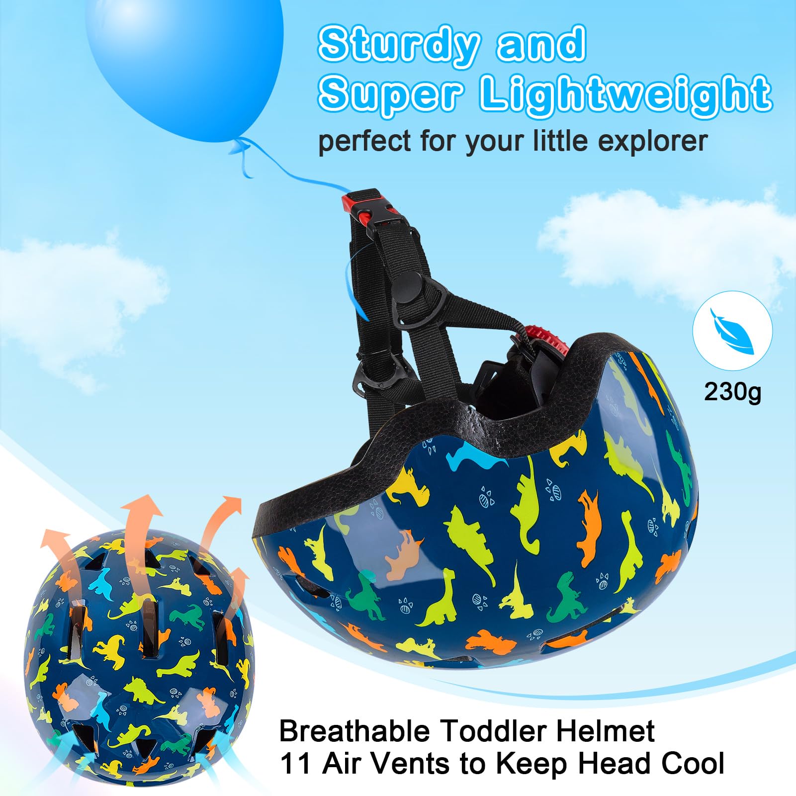 Toddler Helmet, Baby Infant Kids Bike Helmet for Kids Age 1-3/2-4/3-5/5-8 Adjustable Toddler Bike Helmets for Boys Girls for Scooter Skateboard Cycling