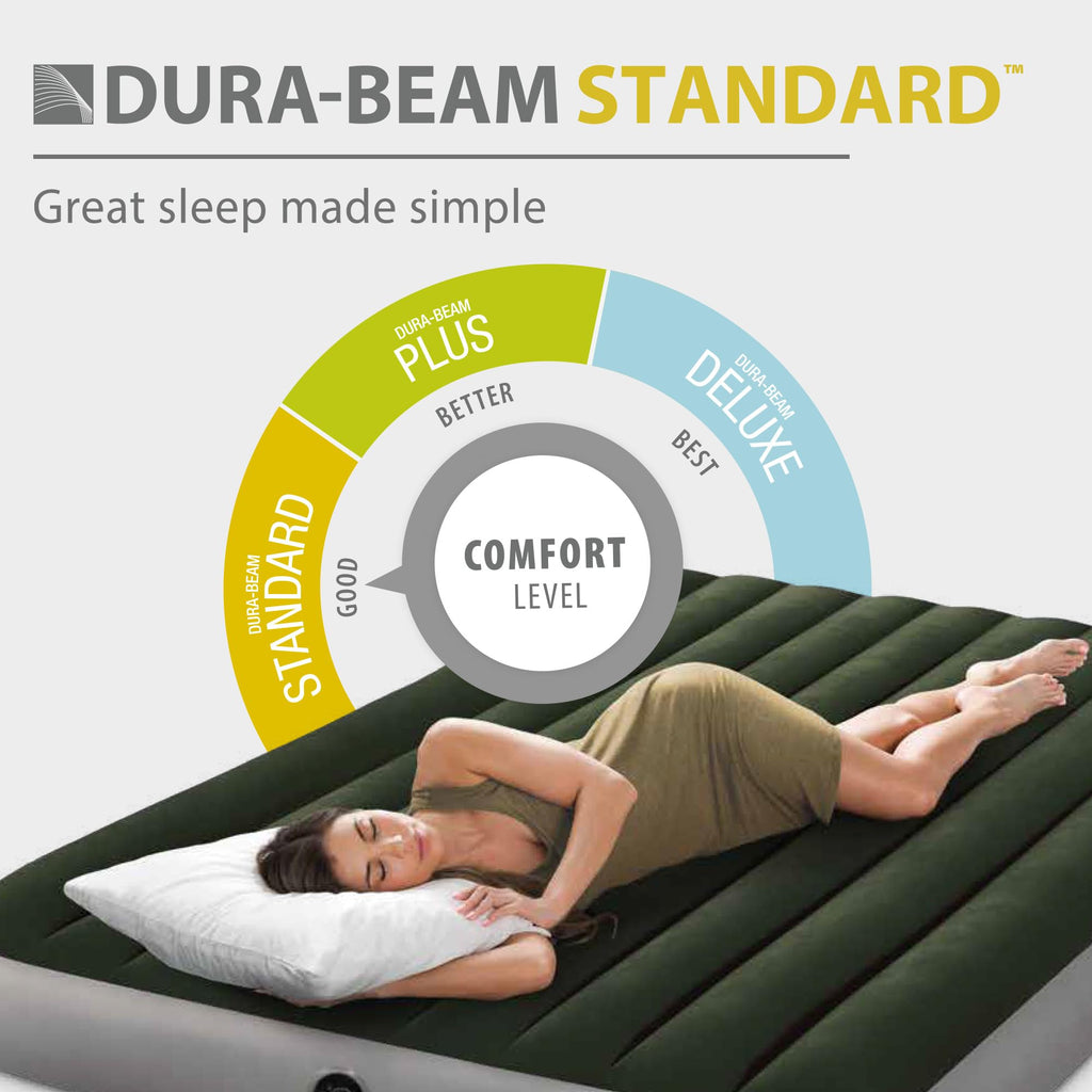 Intex 64109E Dura-Beam Standard Prestige Air Mattress - Fiber-Tech – Queen Size – 10in Bed Height – 600lb Weight Capacity – Pump Sold Separately