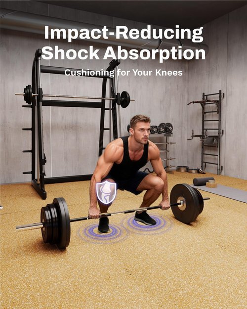 AIRHOP Exercise Equipment Mats - 0.56in Thick Interlocking Rubber Tiles | 24 Sq Ft Gym Flooring for Home Workouts, 24 x 24in