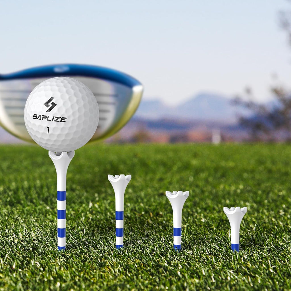 SAPLIZE Golf Tees - Upgraded 4-Prong Design to Reduce Friction & Side Spin | 50/100/120/200 Pack