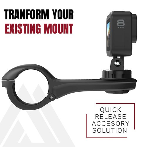 KOM Cycling Top Mount That Quarter Turn into Computer Mounts for Garmin Edge or Wahoo - Great for mounting Cameras and Lights (Black, Garmin)