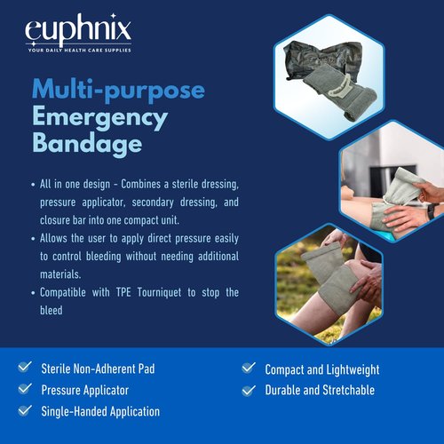 euphnix Bleeding Control Kit - Essential Supplies for Hemorrhage Emergencies | Quick Clot, Compact, Instant Access | Standard Pack 13 Pcs