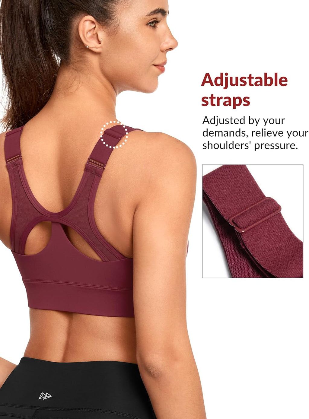 Yvette High Impact Sports Bra - Adjustable Front Zip Design for Supportive Fit | Plus Size Available
