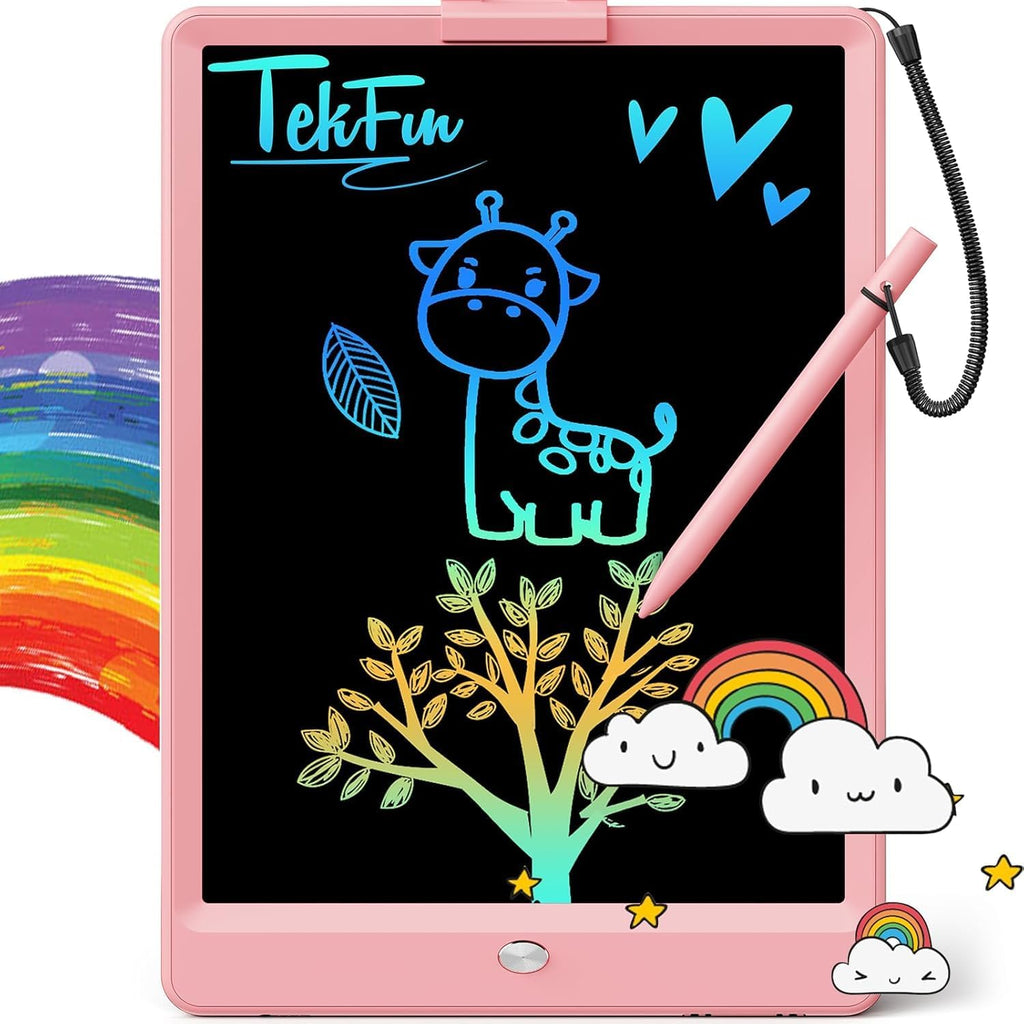 TEKFUN LCD Writing Tablet - 10-Inch Mess-Free Doodle Board for Kids | Perfect Easter Gift (Pink)