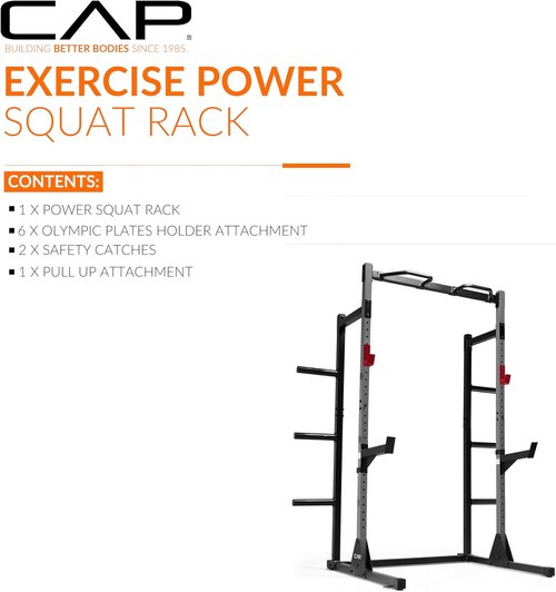 Cap Barbell Power Rack - Versatile Pull-Up Bar & Attachments | Multiple Color Options