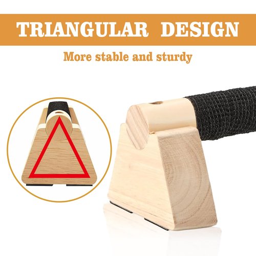 Parallettes Push Up Bar, Calisthenics Strength Training Equipment for Home, Wooden Pushup Handles for Floor