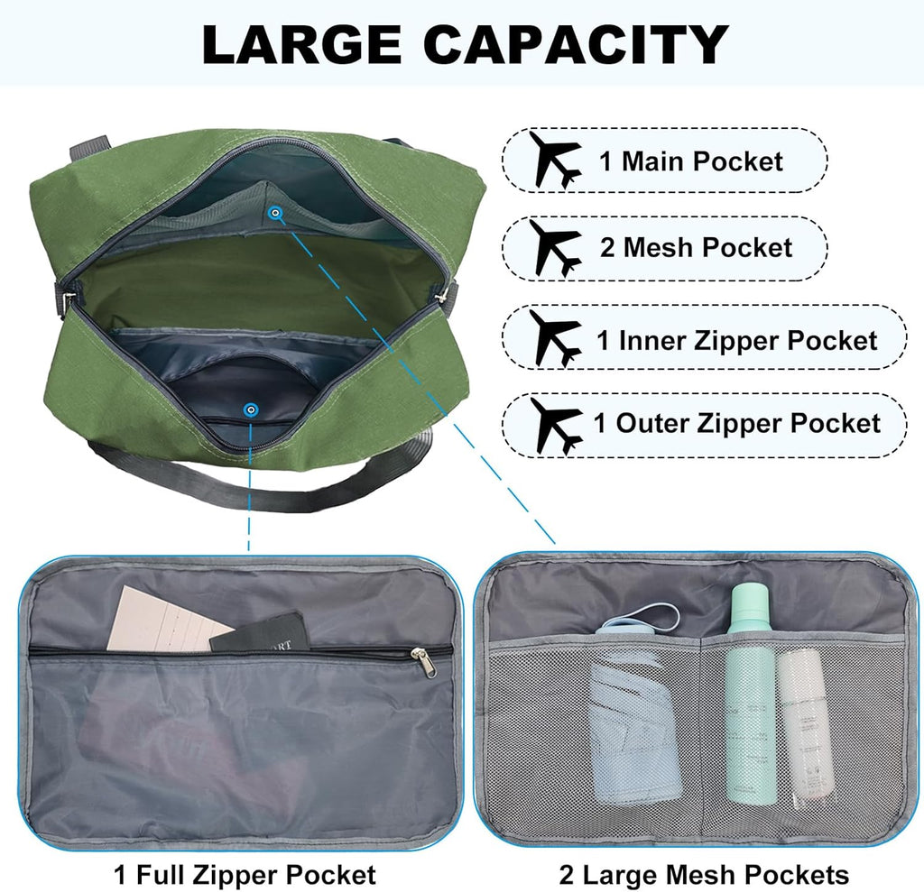 Skiennix 15-Inch Small Carry-On Bag - Foldable Travel Duffle for Airplanes | Underseat Gym Bag (20L, Green)