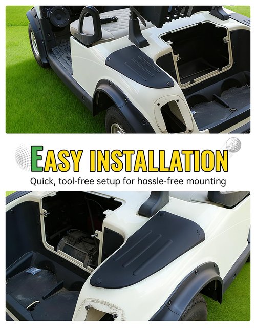 CYOOYC Scuff Guard Plastic Pad Compatible with EZGO RXV Golf Cart 2008-2015 Accessories, Rear Side Guard Panel for EZGO RXV 2008-2015, Replace #601864#604865#601865, 2PCS Driver Passenger Side