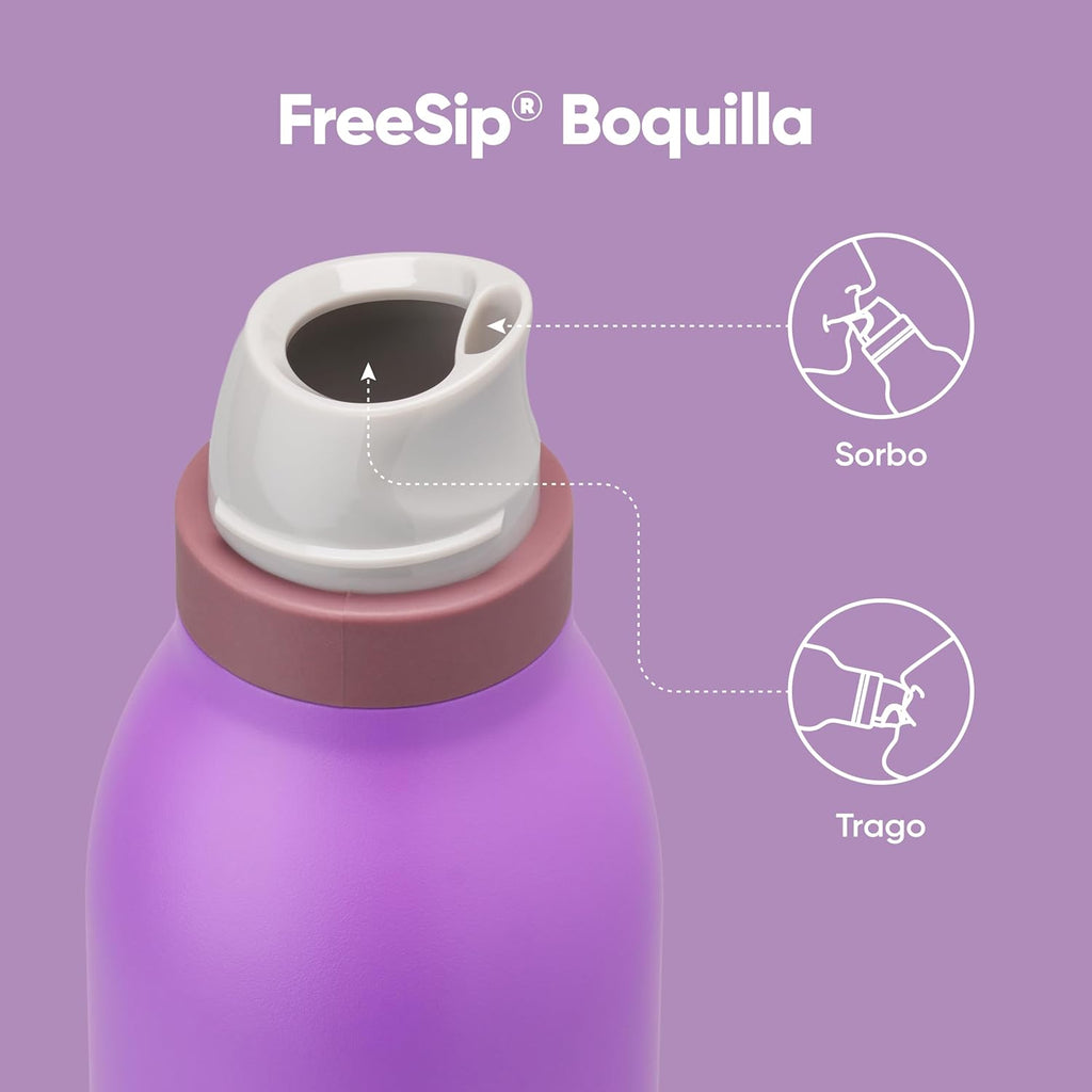 Owala FreeSip Twist Insulated Stainless Steel Water Bottle - BPA-Free, 24 oz, Purple for Sports & Travel