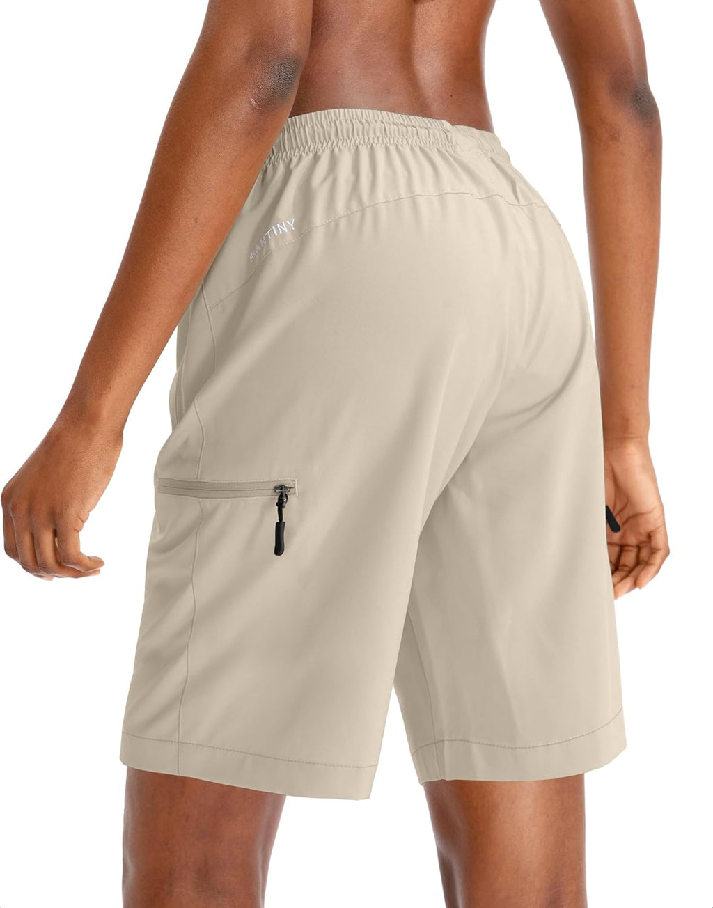 SANTINY Women's Quick-Dry Hiking Cargo Shorts - Lightweight Athletic Summer Shorts with Zipper Pockets