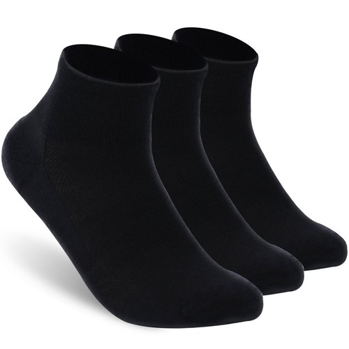 RTZAT Men 90% Merino Wool Ankle Business Casual Moisture Wicking Arch Support Everyday Lightweight Thin Wool Socks, Black, X-Large