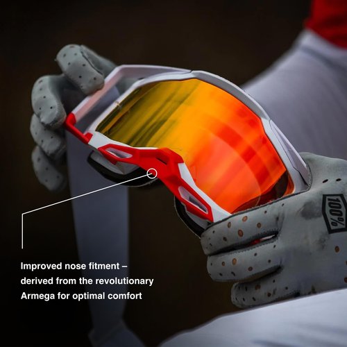 100% STRATA 2 Goggles - Sports Goggles for Motocross & Mountain Biking - Eyewear for Bike Riders - Motocross Eyewear for Men - Blue, Clear Lens