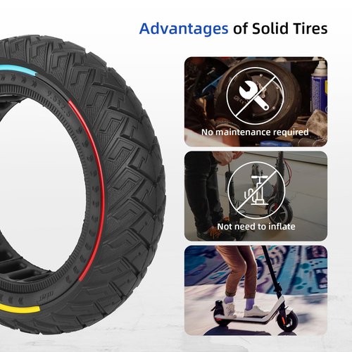 ulip 9.5x2.50 Solid Tire for NIU KQi3 Pro/KQi3 Max/KQi3 Sport Electric Scooter Accessories 9.5 inch Rear and Front Wheel Replacement Tire (2 PCS)