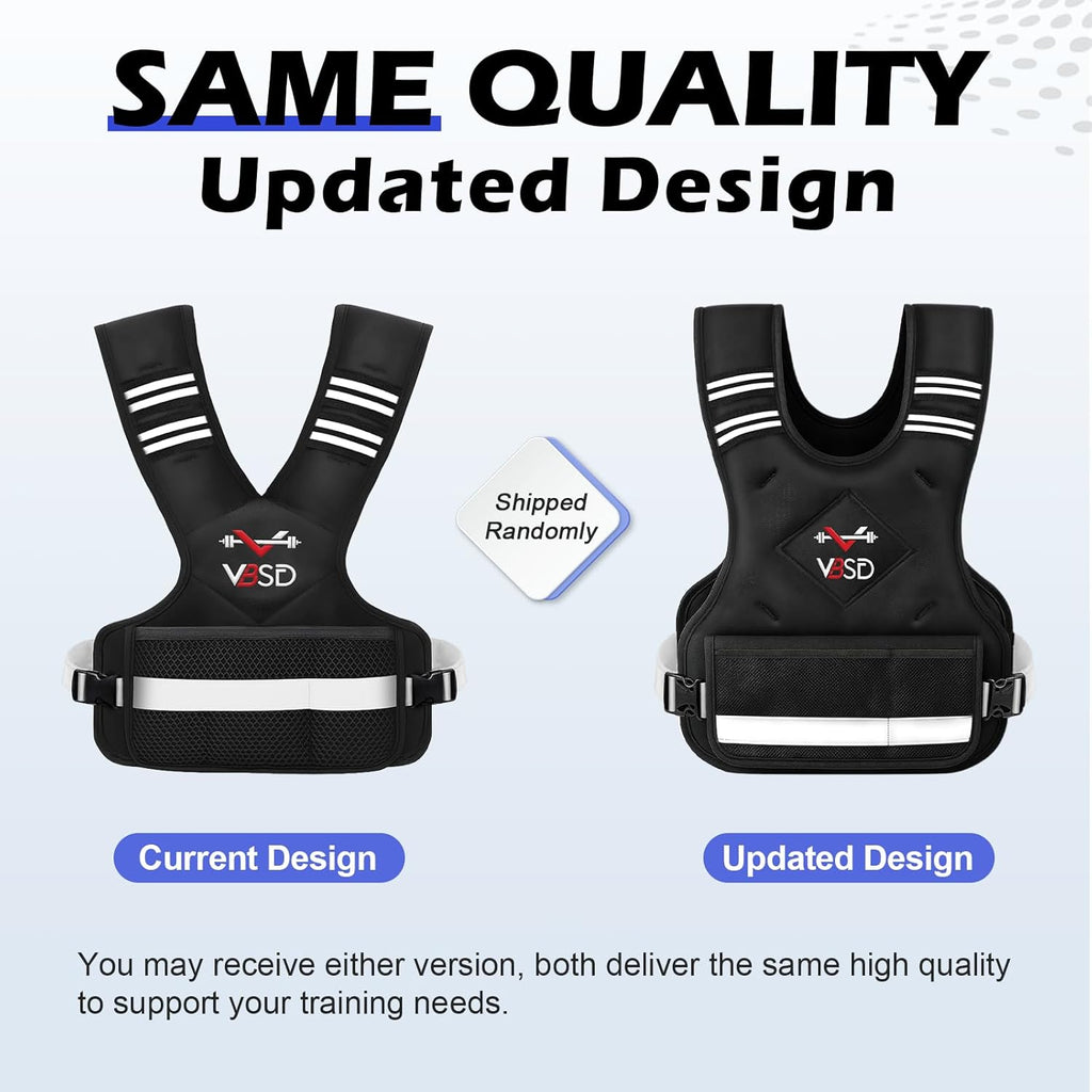 VBSD Adjustable Weighted Vest - 4-32lb Options with Reflective Strip for Running & Strength Training