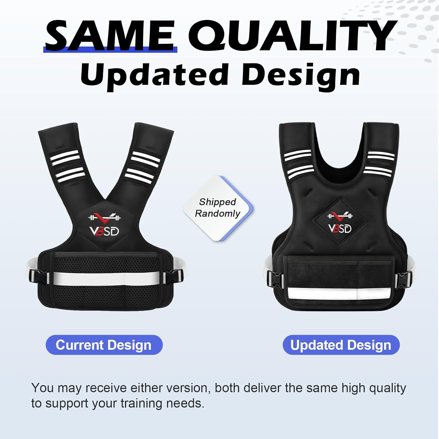 VBSD Adjustable Weighted Vest - 4-32lb Options with Reflective Strip for Running & Strength Training