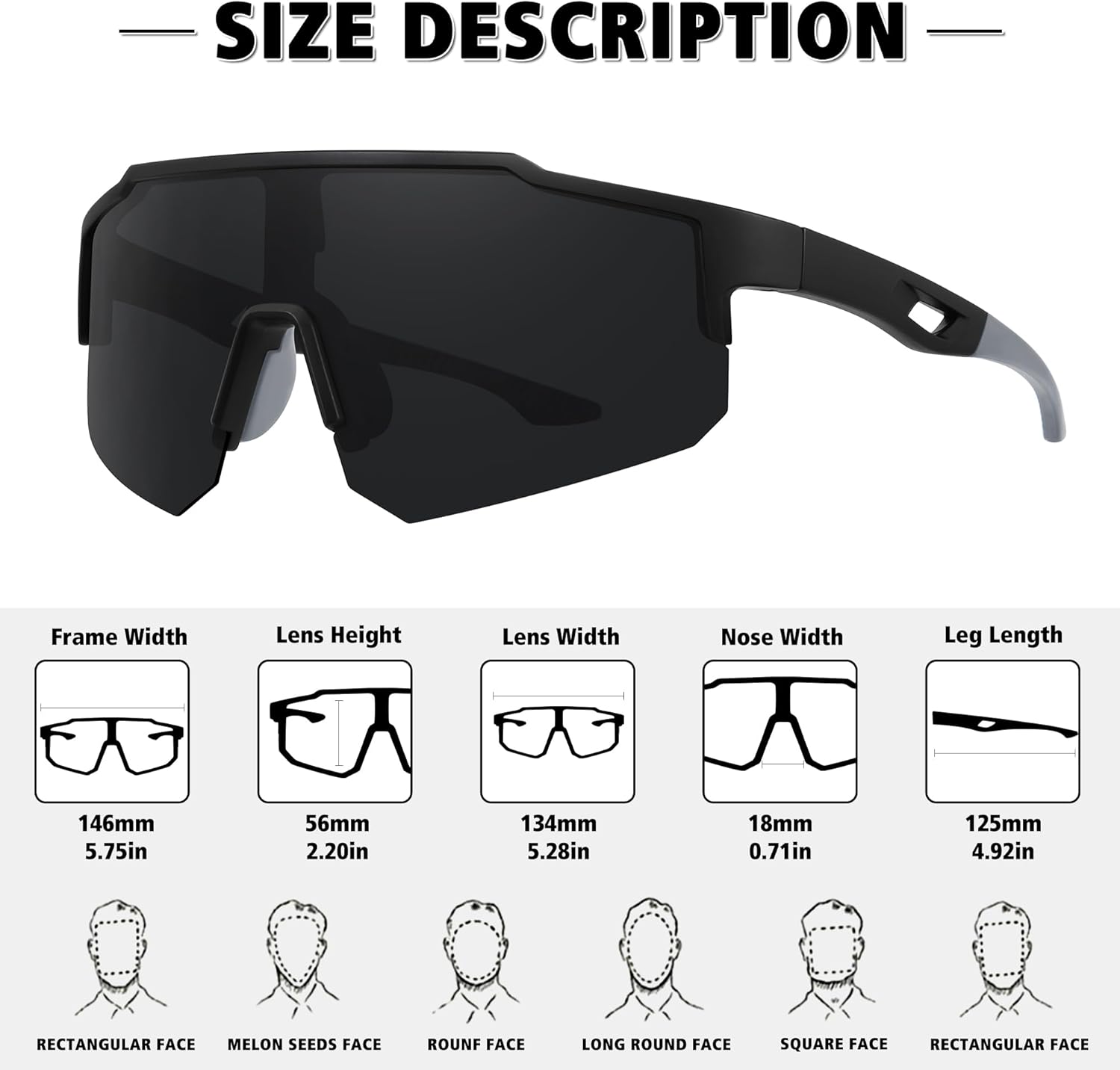 STORYCOAST Polarized Sports Sunglasses for Men Women Fishing Cycling Bike Running Sun Glasses UV Protection
