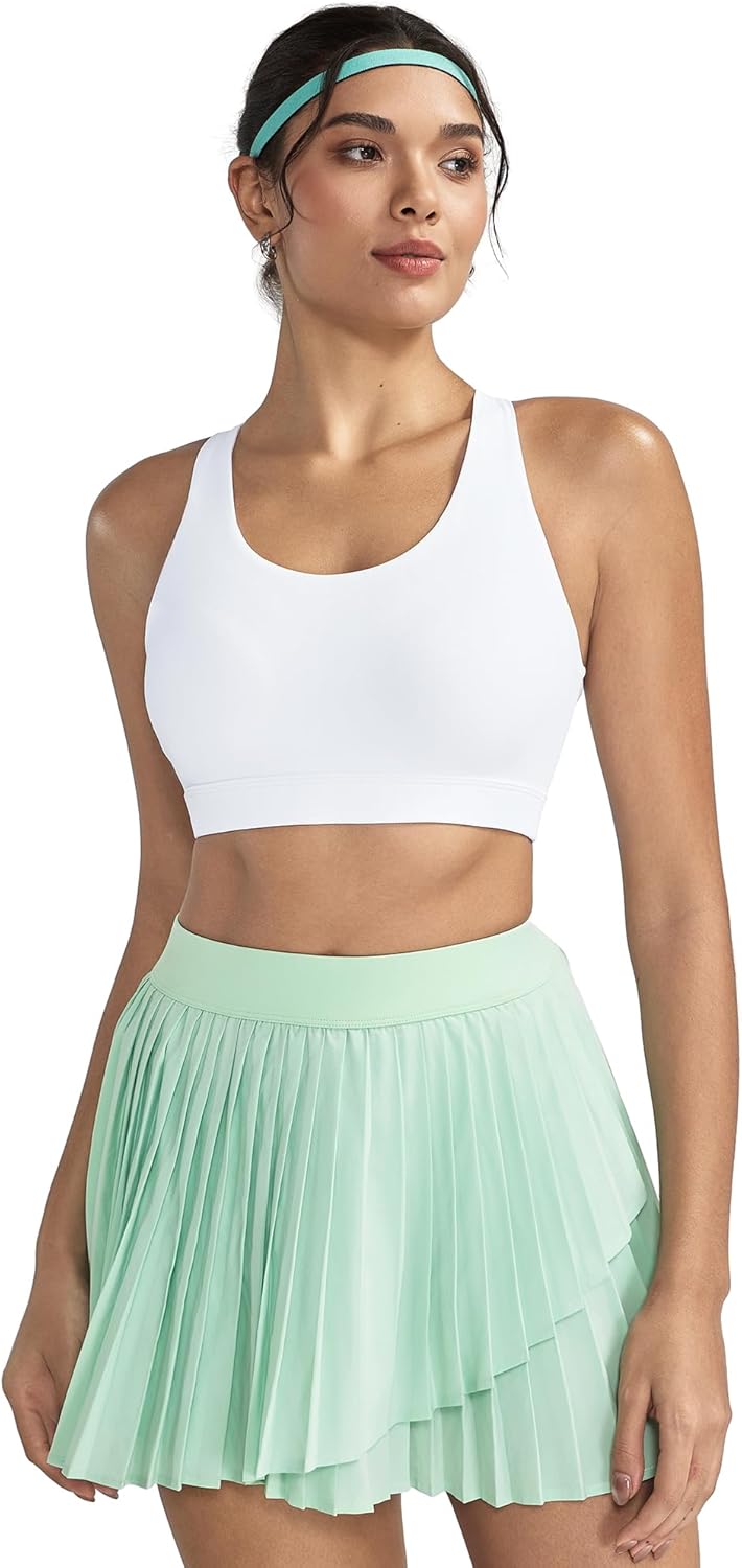 RUNNING GIRL Sports Bras for Women - Padded Criss-Cross Back Medium Support with Removable Cups