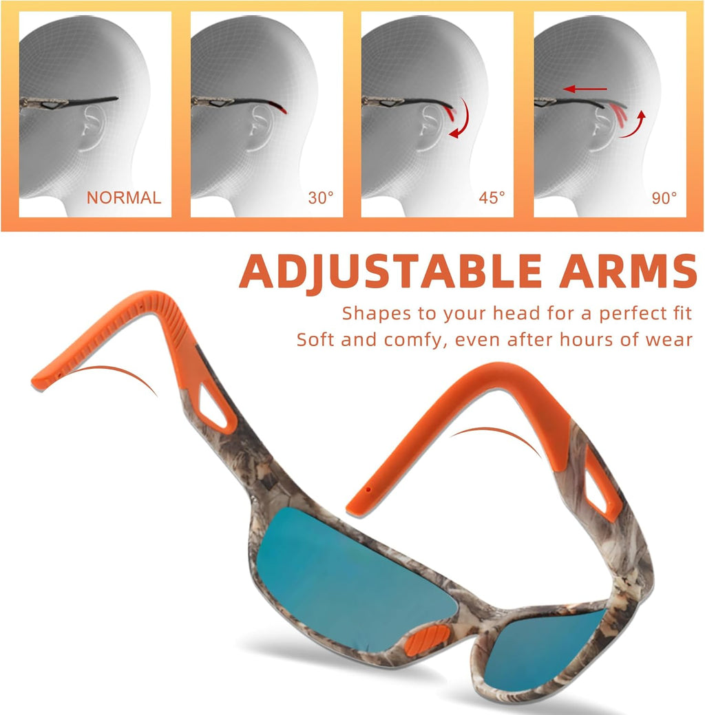 Skiennix Camo Polarized Sport Sunglasses - UV400 Protection for Men & Women | Ideal for Driving & Fishing