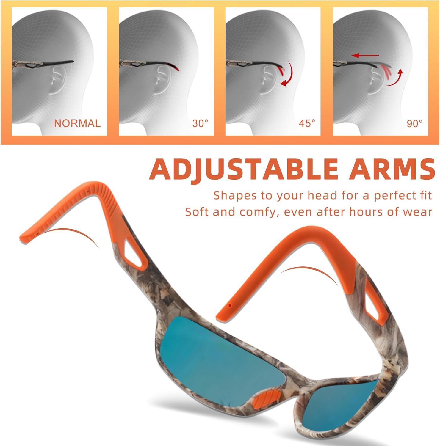 Skiennix Camo Polarized Sport Sunglasses - UV400 Protection for Men & Women | Ideal for Driving & Fishing