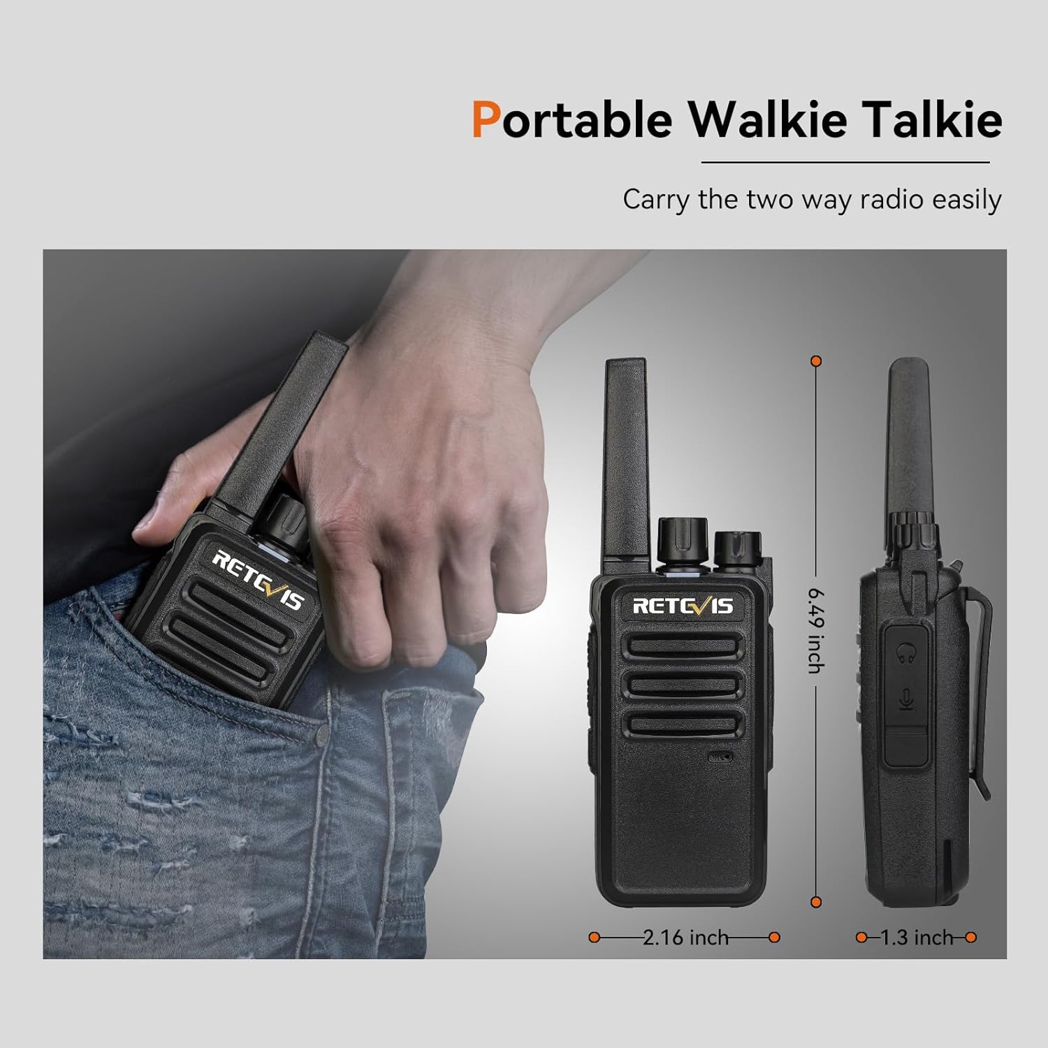 Retevis RT68 Long Range Walkie Talkies - 10 Pack with Multi-Way Charger & 1200mAh Battery