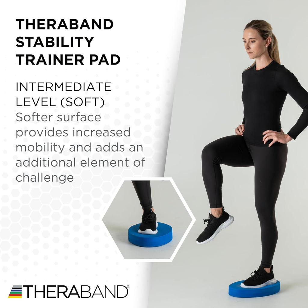 TheraBand Stability Trainer Pad - Intermediate Soft Blue Foam Balance Pad for Core Strength & Therapy