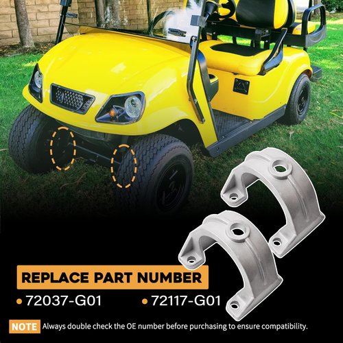 2 Pack Rear Axle Spring Bracket ISO Mount Cap Driver or Passenger Side Fit for EZGO TXT Golf Cart 1994-2008 Replaces 72037-G01 72037G01 72117-G01