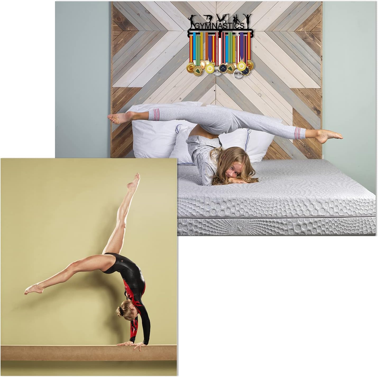 SUPERDANT Medal Holder - Stylish Wall Rack for Women's Rhythmic Gymnastics Awards | 15.75x6in