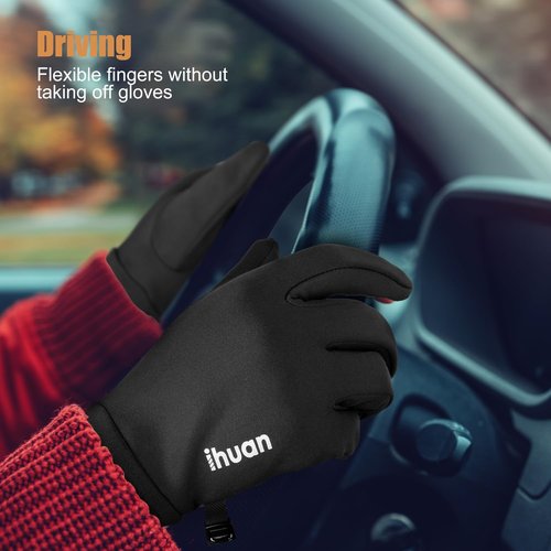 Ihuan Winter Running Gloves - Touch Screen Sensitive Fingers for Cold Weather | Lightweight Ski & Hiking Gear