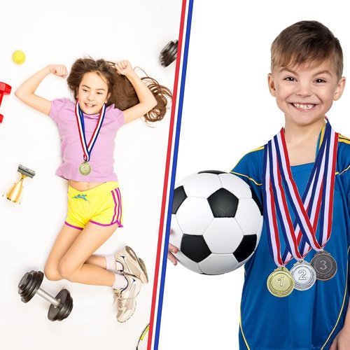GOLDGE 18 Award Medals - Perfect for Sports, Competitions & Events - 2 Inches - Set of 18 in Gold, Silver & Bronze